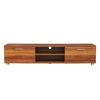 Walnut TV Stand for 70 Inch TV Stands, Media Console Entertainment Center Television Table, 2 Storage Cabinet with Open Shelves for Living Room Bedroo