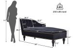 [New+Video] 58''Velvet Chaise Lounge,Button Tufted Right Arm Facing Lounge Chair with Nailhead Trim & Solid Wood Legs for Living Room or Office,Sleepe