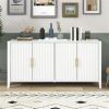 U-Style Storage Cabinet Sideboard Wooden Cabinet with Metal Handles for Hallway, Entryway, Living Room
