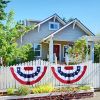 1pc Printed Stripes Stars USA Pleated Fan Bunting Half Banner Flag For July 4th Independence Day Decoration USA Pleated Fan Flag